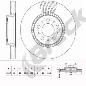 Тормозной диск BRECK BR 402 VA100